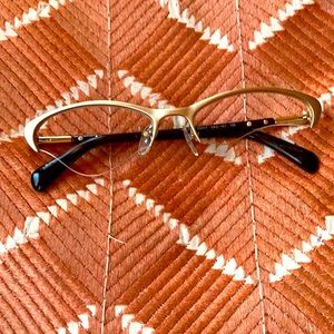 PRADA brushed gold cat eyeglasses frames